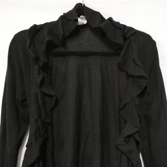 WET SEAL | P2P 17 inches measured | Black Open Front Long Sleeve Cardigan - Picture 1 of 15